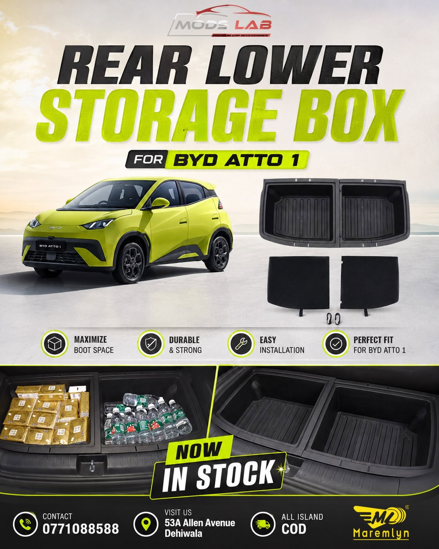BYD ATTO 1 REAR LOWER STORAGE BOX