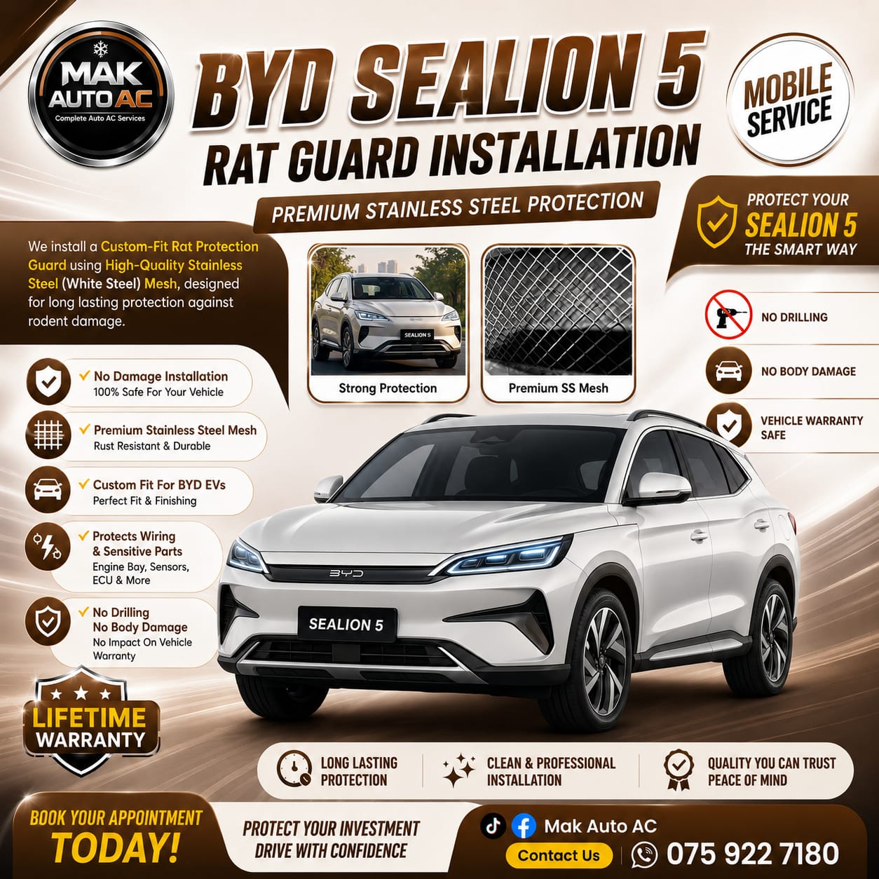 BYD Sealion 5 Rat Guard Installation