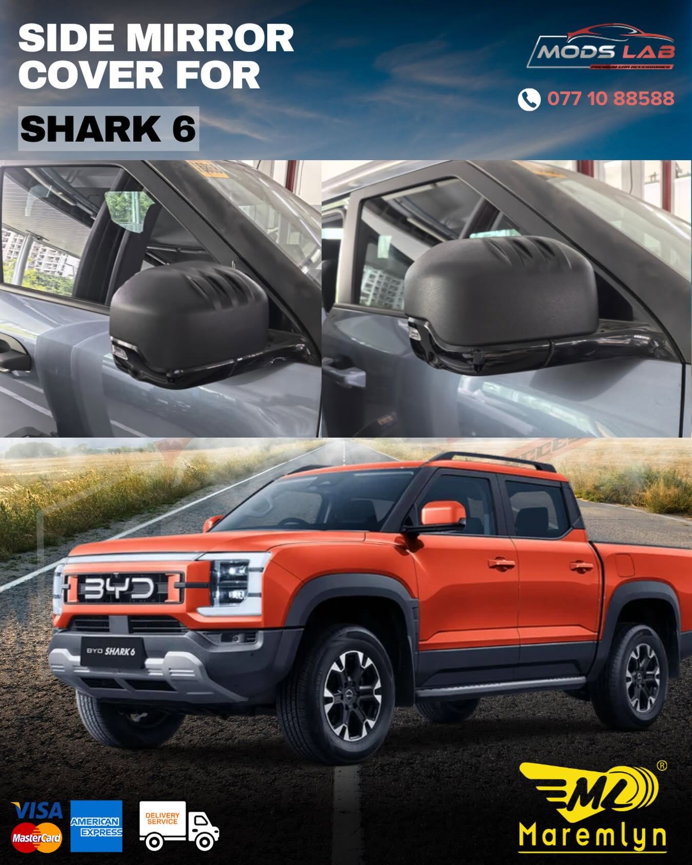 Side Mirror Cover for Shark 6