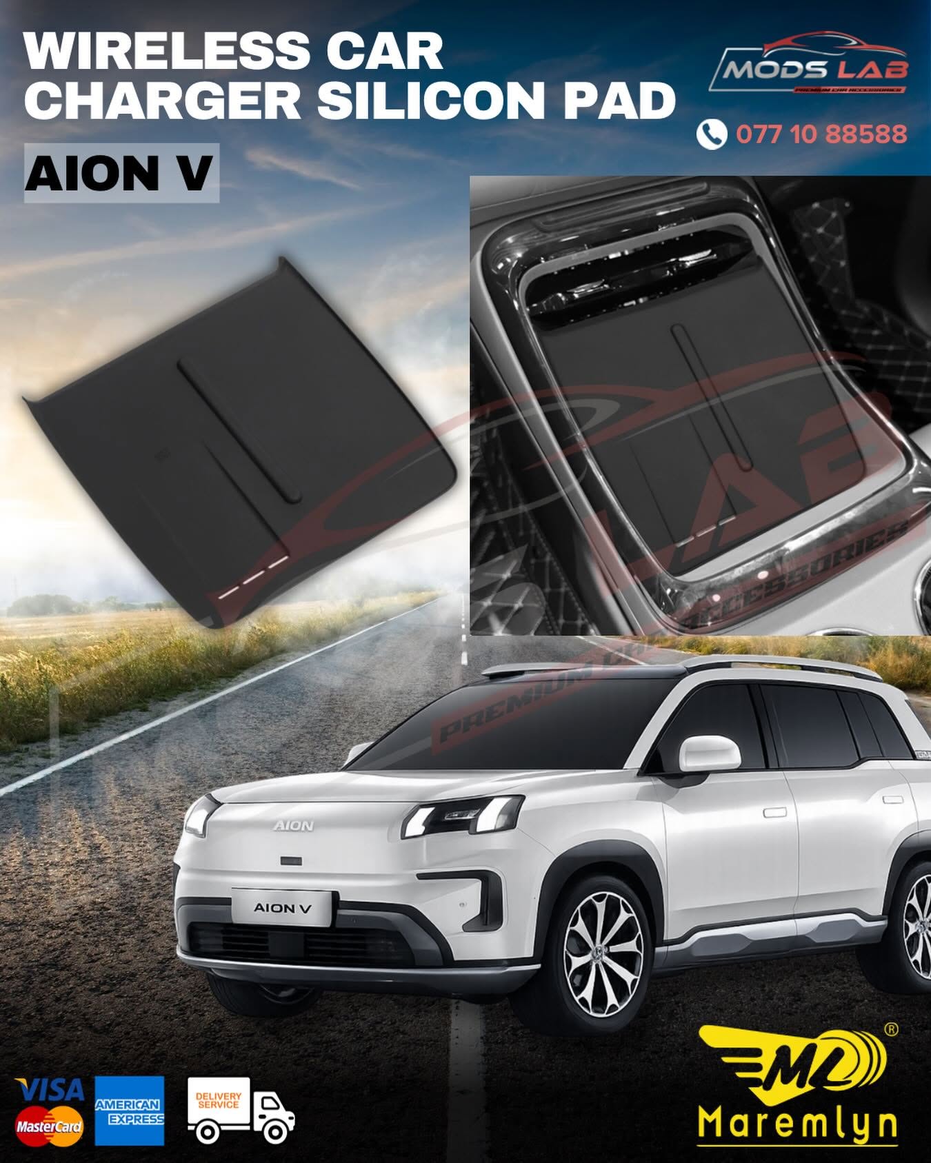 Wireless Car Charger Silicon Pad AION V