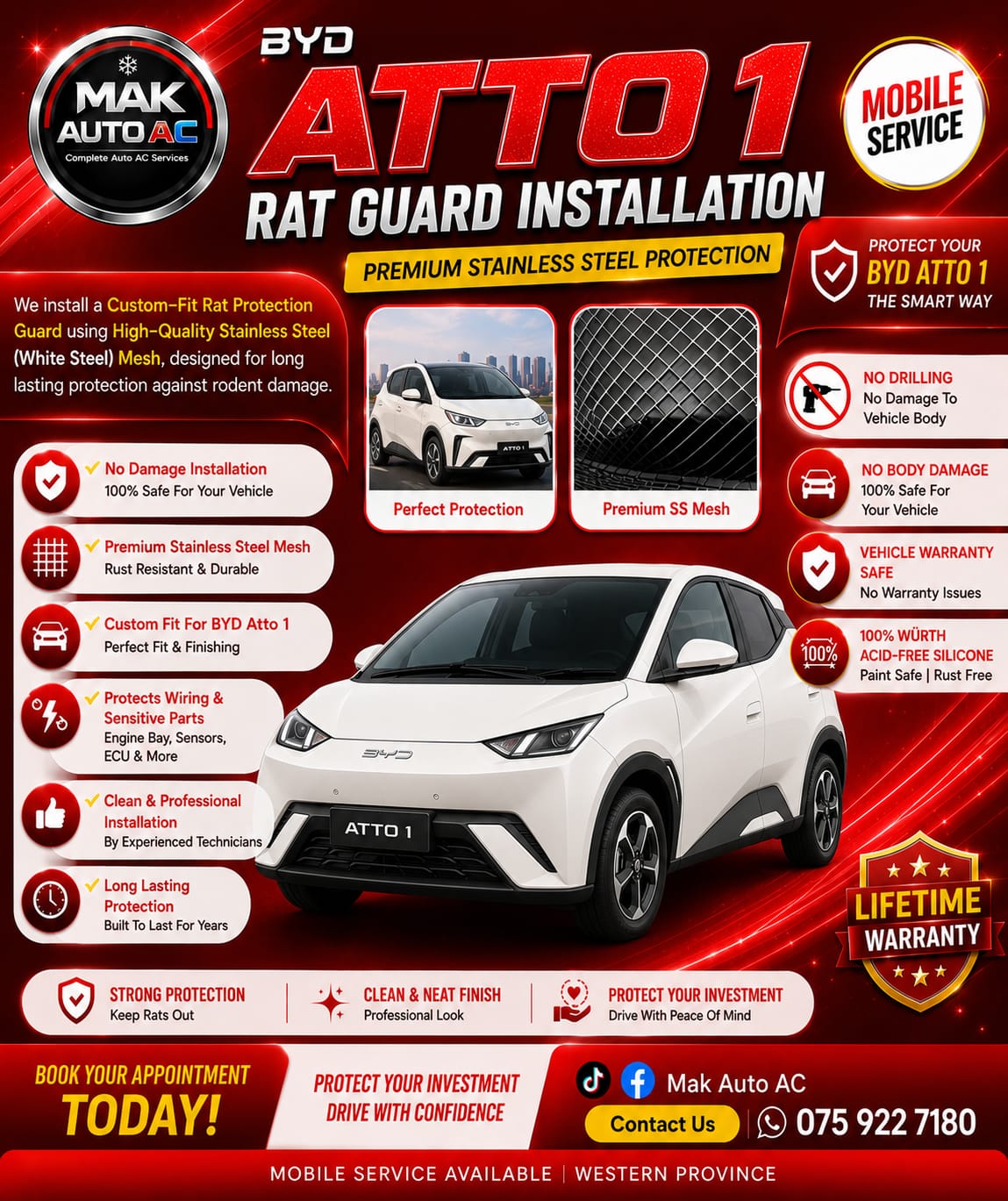 BYD ATTO 1 Rat Guard Installation