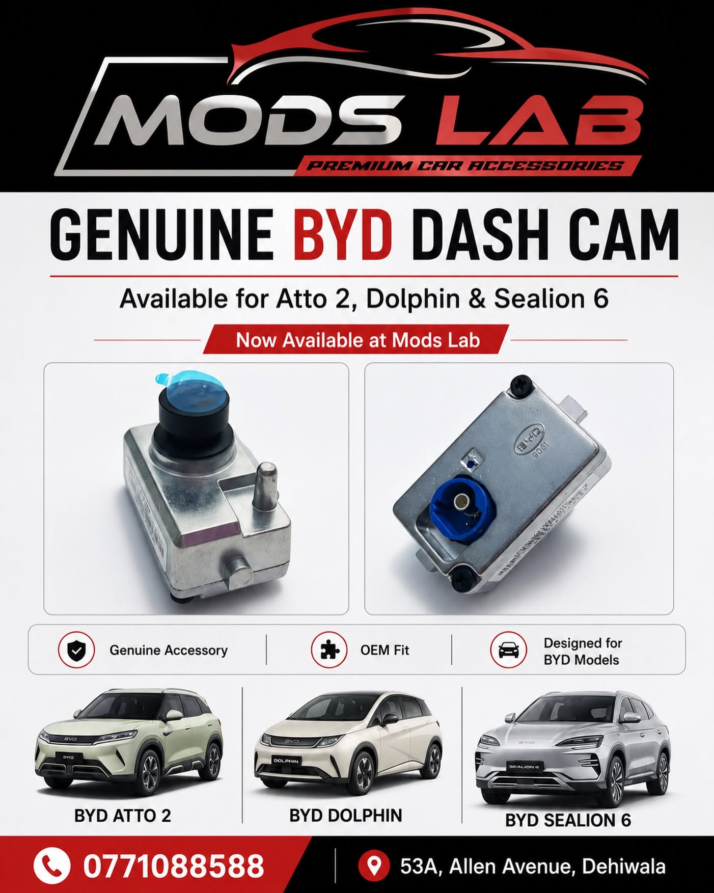 Dash Cam for BYD ATTO 2, Dolphin and Sea Lion 6