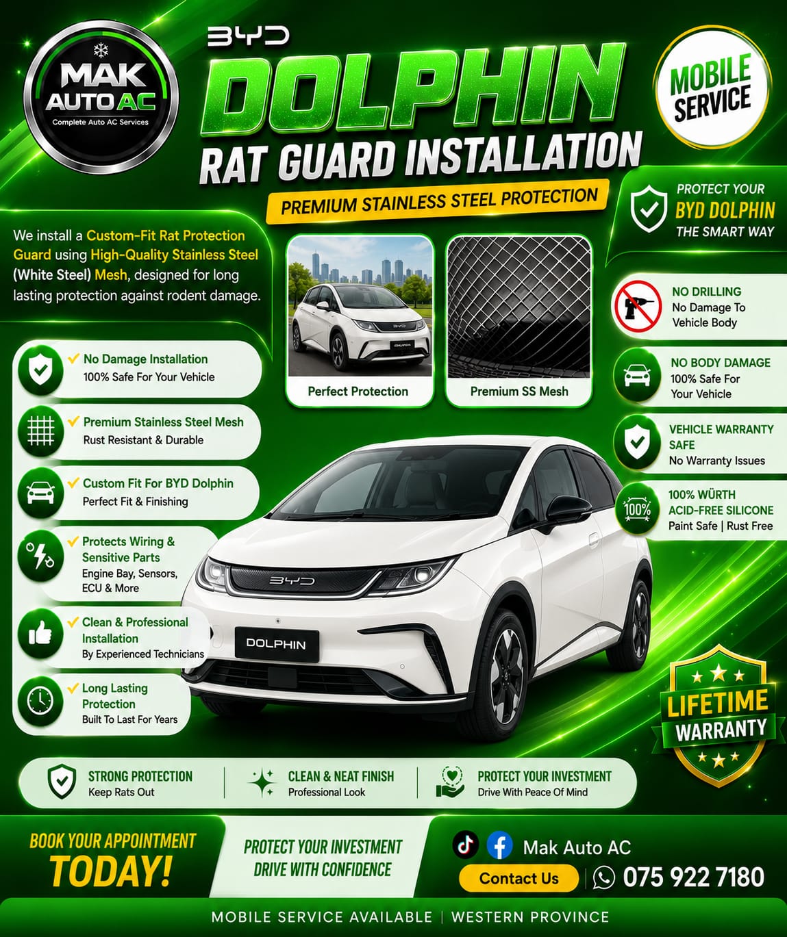 BYD Dolphin Rat Guard Installation