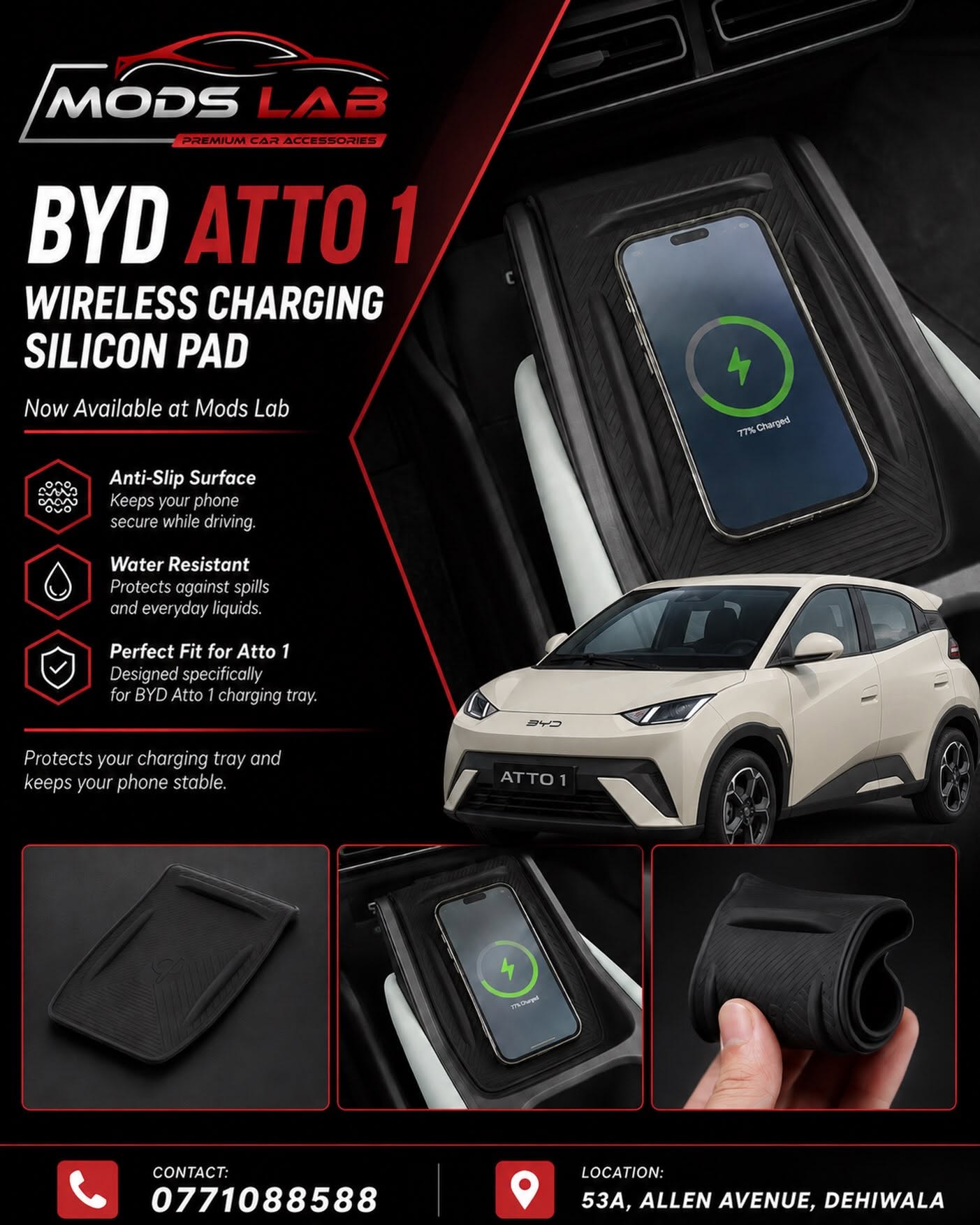 BYD ATTO 1 Wireless Charging Silicon Pad