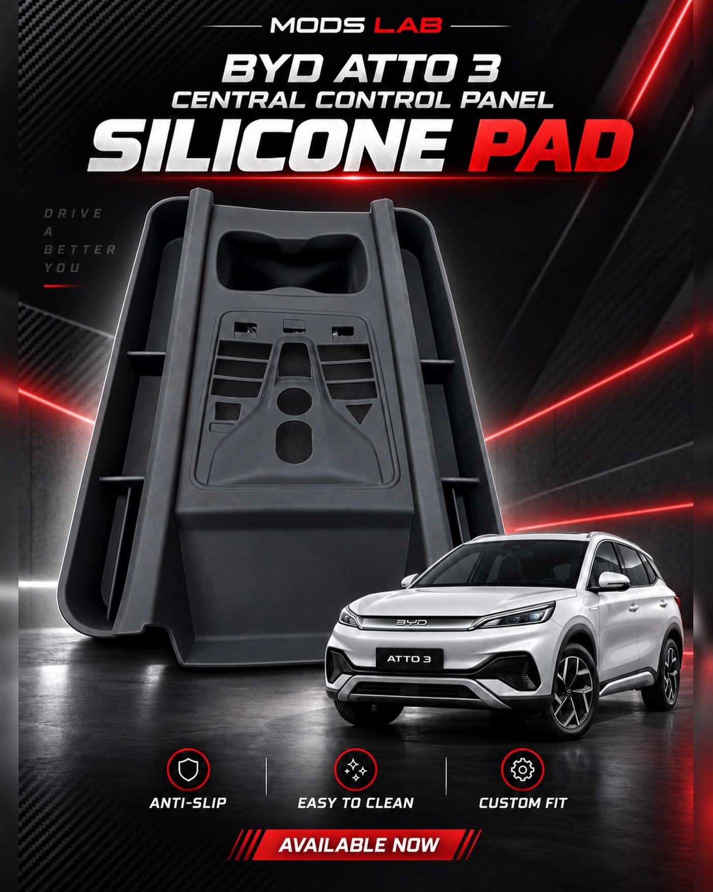 BYD ATTO 3 Central Control Panel - Silicone Pad