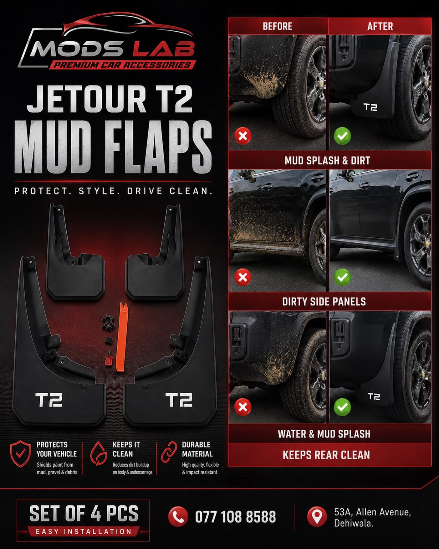Jetour T2 Mud Flaps