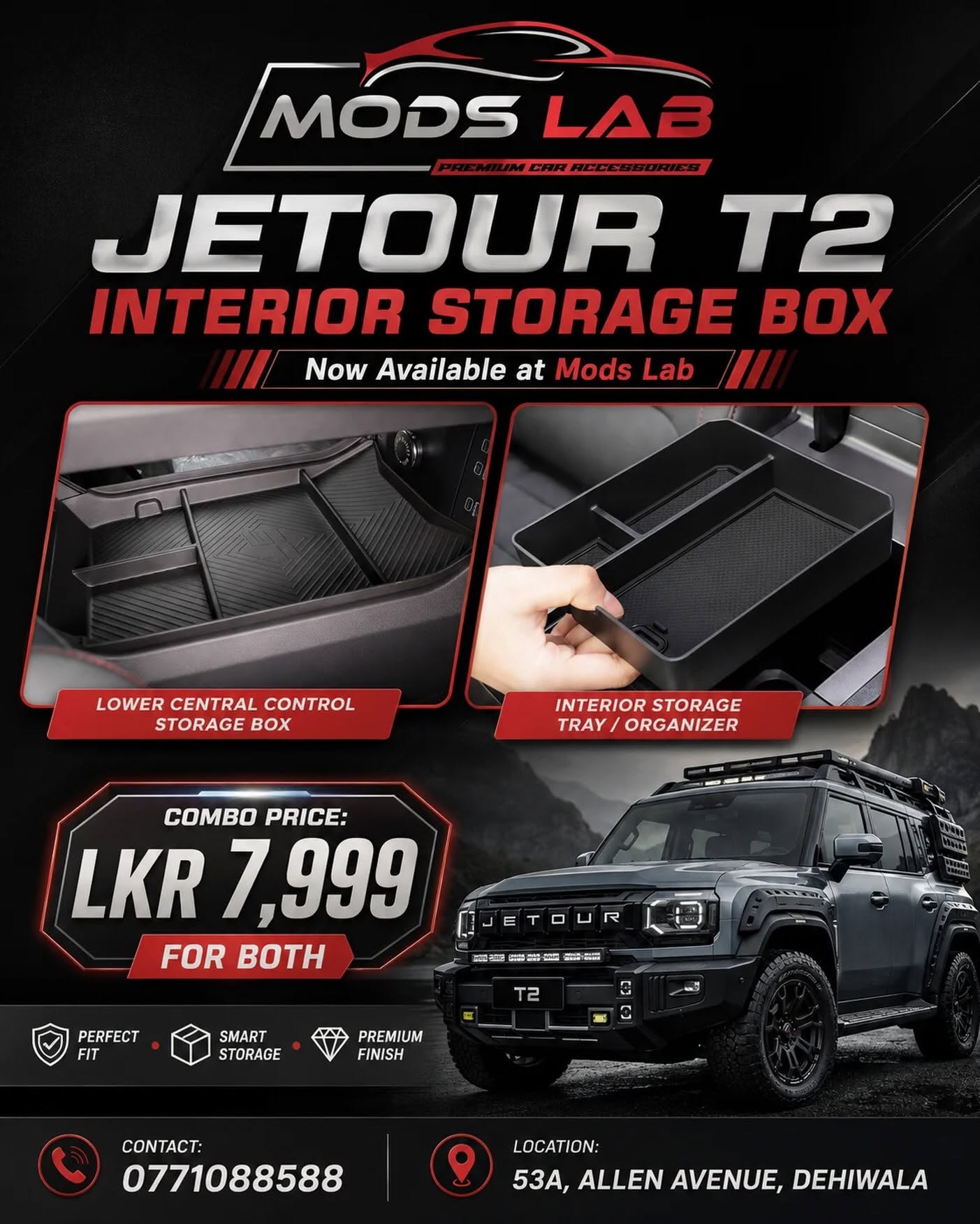 Jetour T2 Interior Storage Box