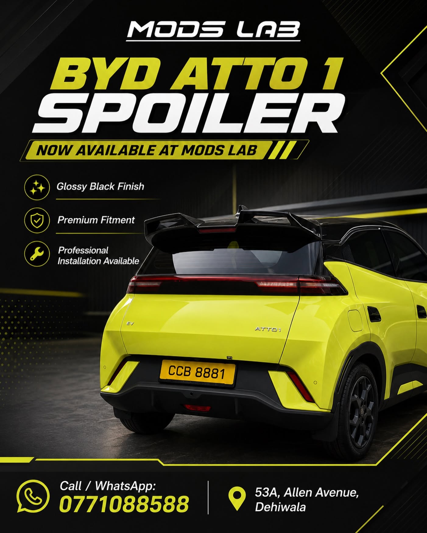BYD ATTO 1 Spoiler + Installation