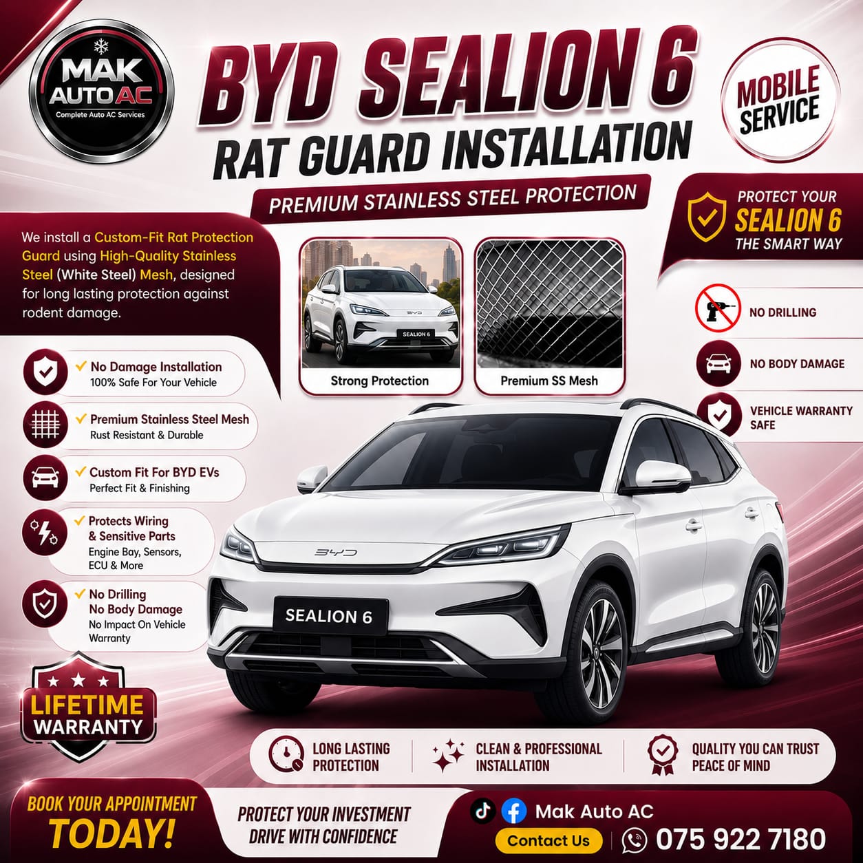 BYD Sealion 6 Rat Guard Installation